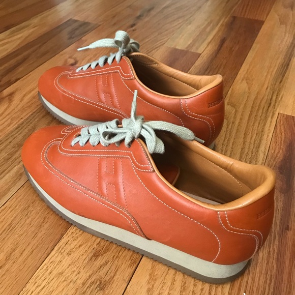 hermes orange sneakers